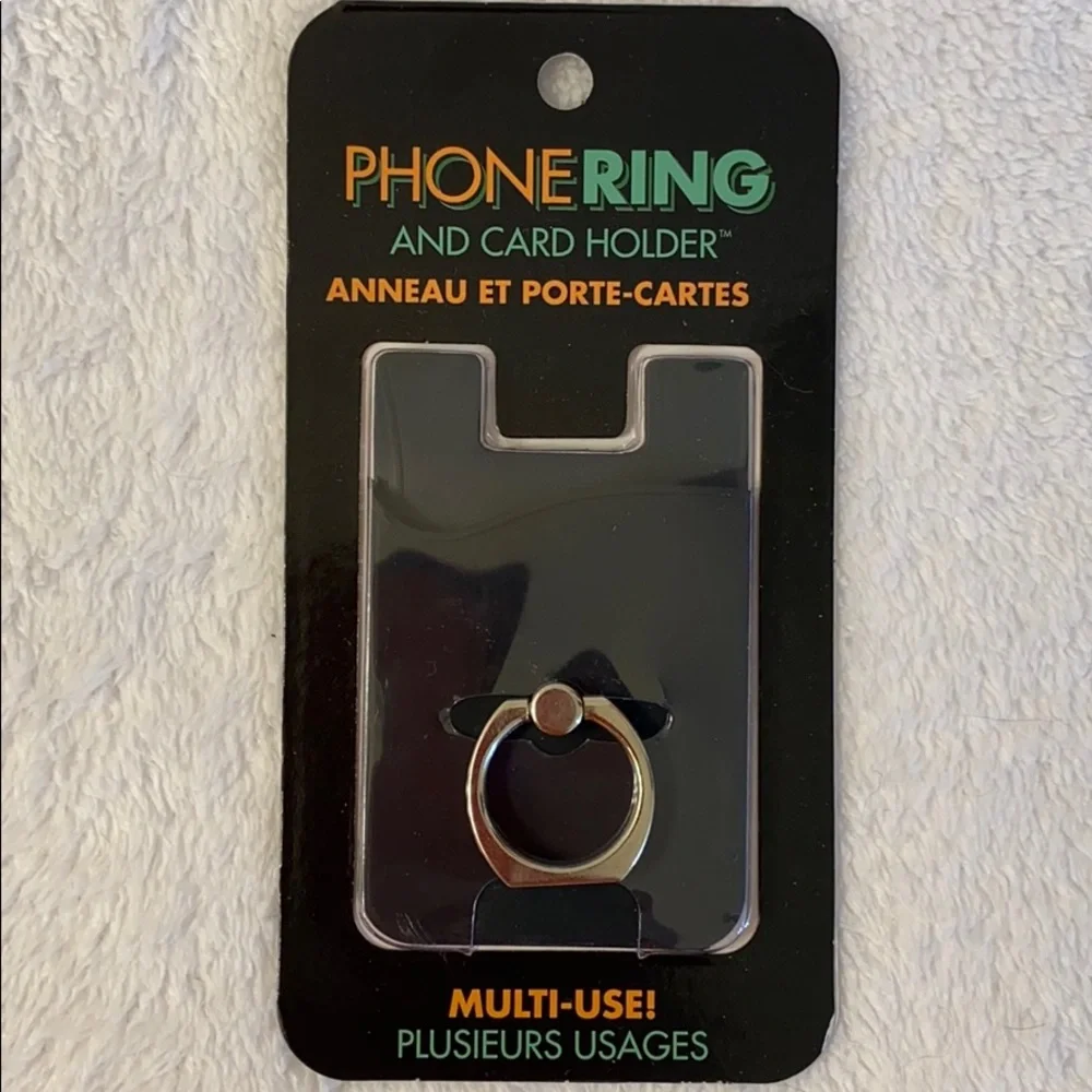 🆕Vegan Leather/Silicone📱Ring and Card Holder
